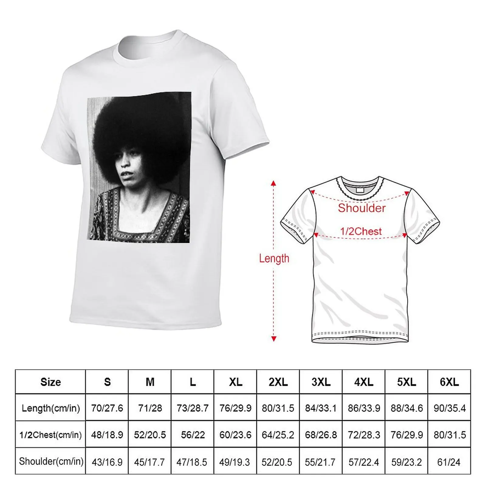 Angela Davis 60s Black Panthers T-Shirt High Elasticity Sports Tee Shirt