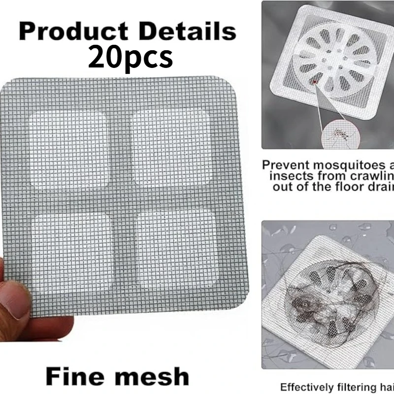 

20-piece set of high-quality, flexible, reusable floor drain covers, sink strainer protective stickers, suitable for bathrooms