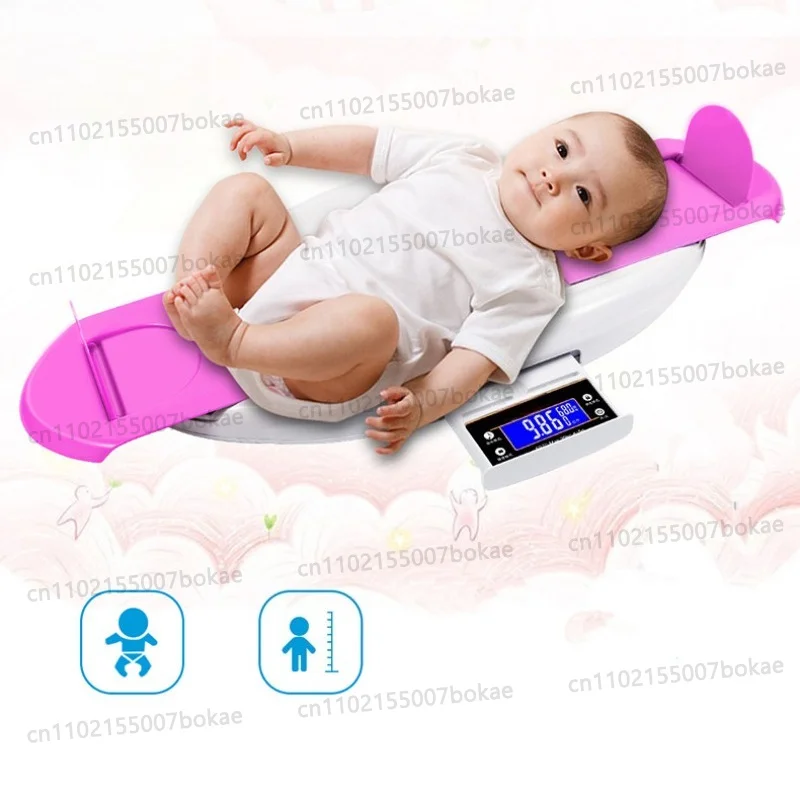 Home-use electronic baby scale for measuring height and weight of children