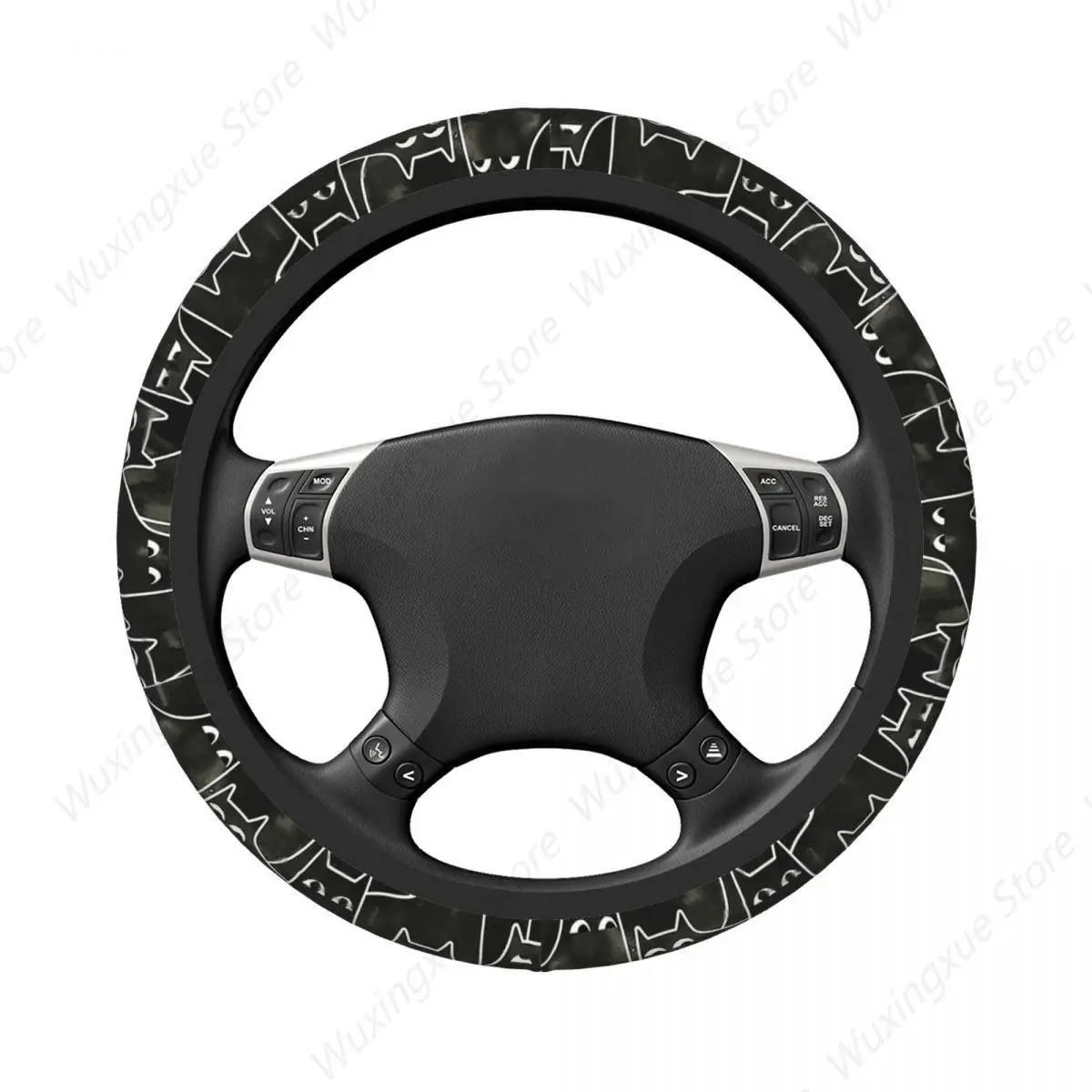 Suspicious Cats Thickening Car Steering Wheel Cover 38cm Universal Suitable Women Elastic Steering Wheel Cover