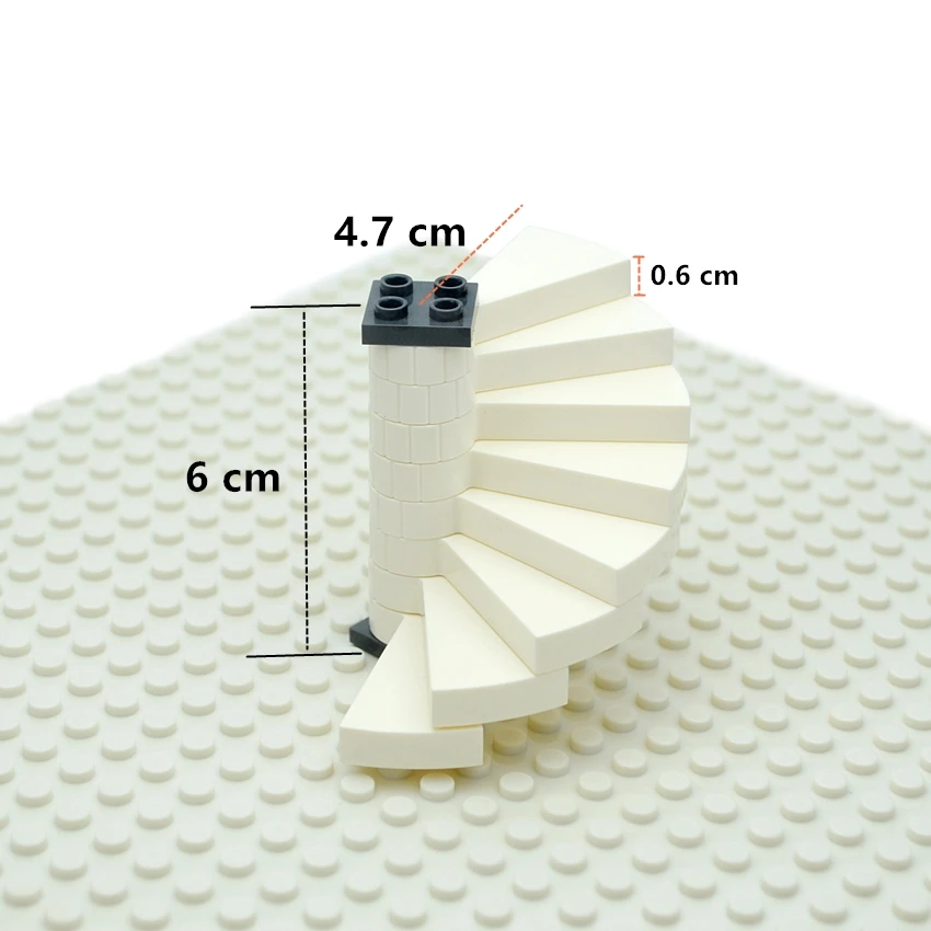 DIY Assembles Particles Spiral Staircase Support 1x1x5 1/3 House Stairs 40243 Steps Modular Creative Riser Building Block Toys