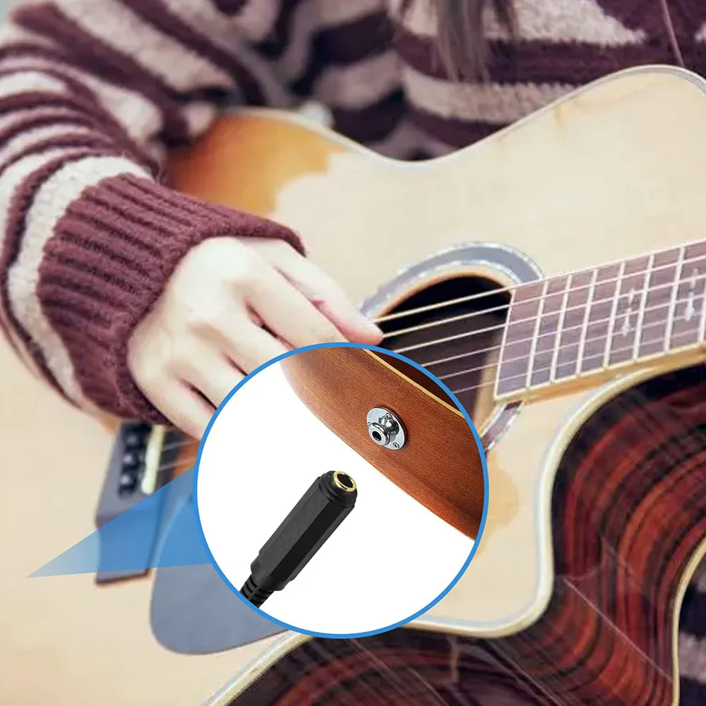 1pc 6.35mm 1/4 inch 1/4" TRS Stereo Audio Jack Female to Dual 2 RCA Phono Female Plug Y Splitter Adapter 6.35mm to 2 RCA Cable