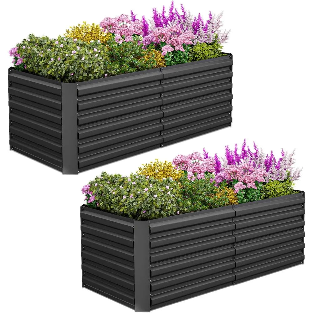 

6x3x2 ft Raised Garden Bed, Large Metal Planter Raised Beds, Planters for Outdoor Plants for Vegetables, Flowers, Herbs, Fruits