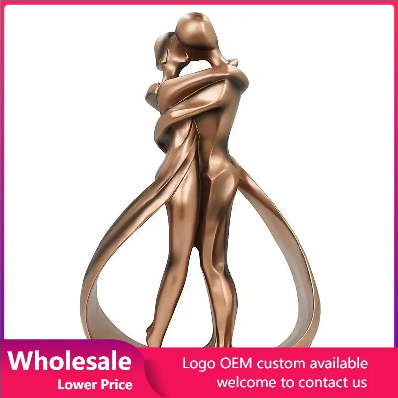 Tabletop Decoration Resin Art Sculpture Abstract Couple Embrace & Kiss Statue Romantic Ornament Figurine Collection Home Decor