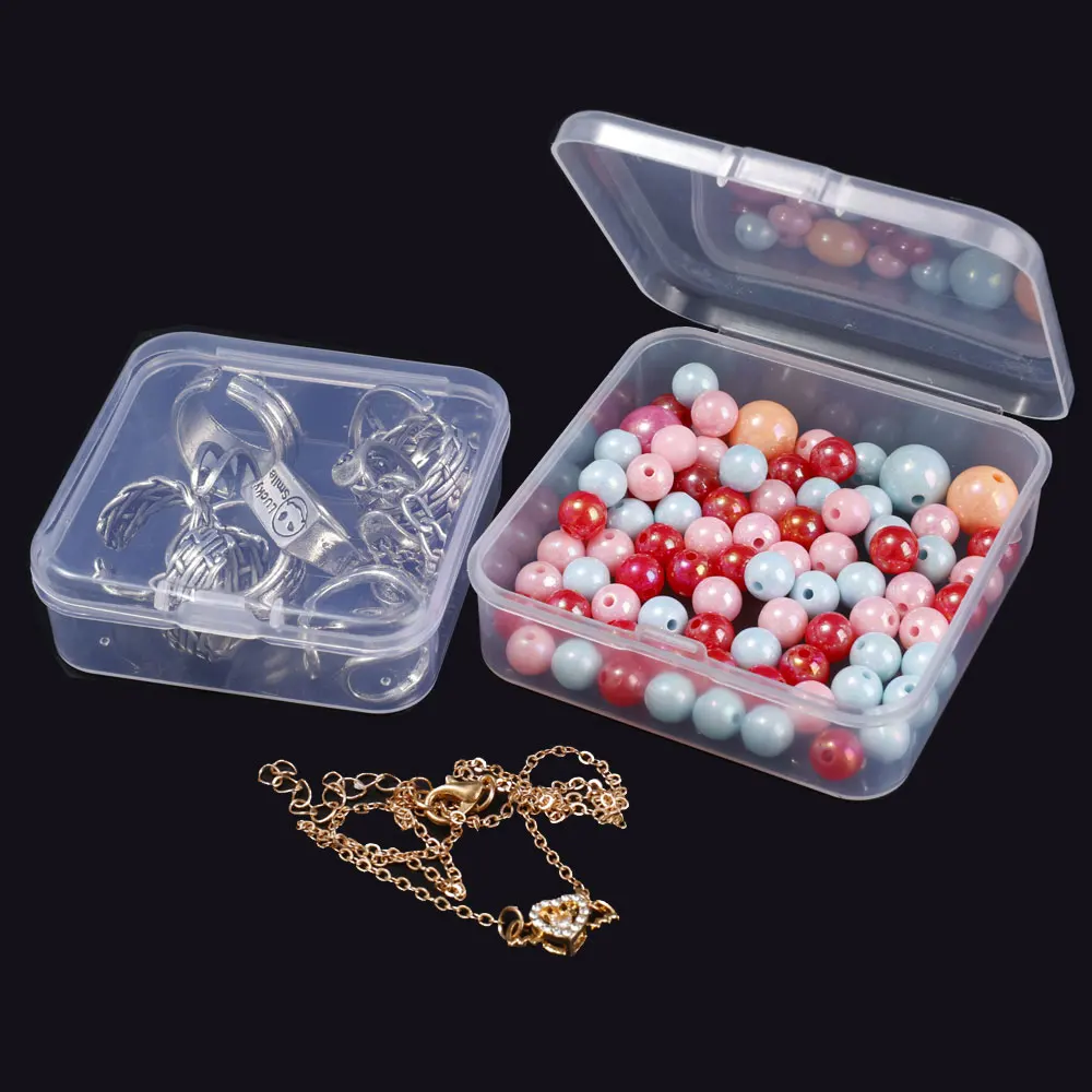 30pcs/pack Small Plastic Transparent Storage Box for Jewelry Container Case Home DIY Beads Crafts Package Clear Cases Boxes