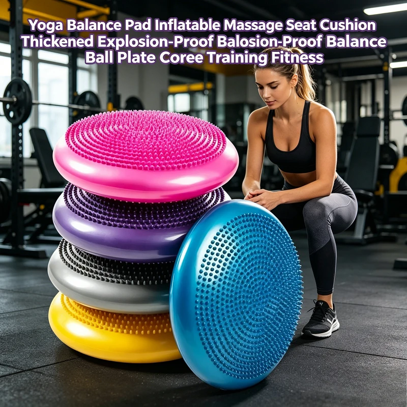 

Inflatable Balance Pad Thickened Explosion-Proof Massage Seat CushionYogaFitness Balance Plate Training Cushion for Home Workout