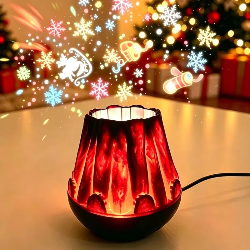 Kids Night Light Projector USB Projector Night Light Mood Lighting For Bedroom Snowflake Christmas Halloween Mood Lighting