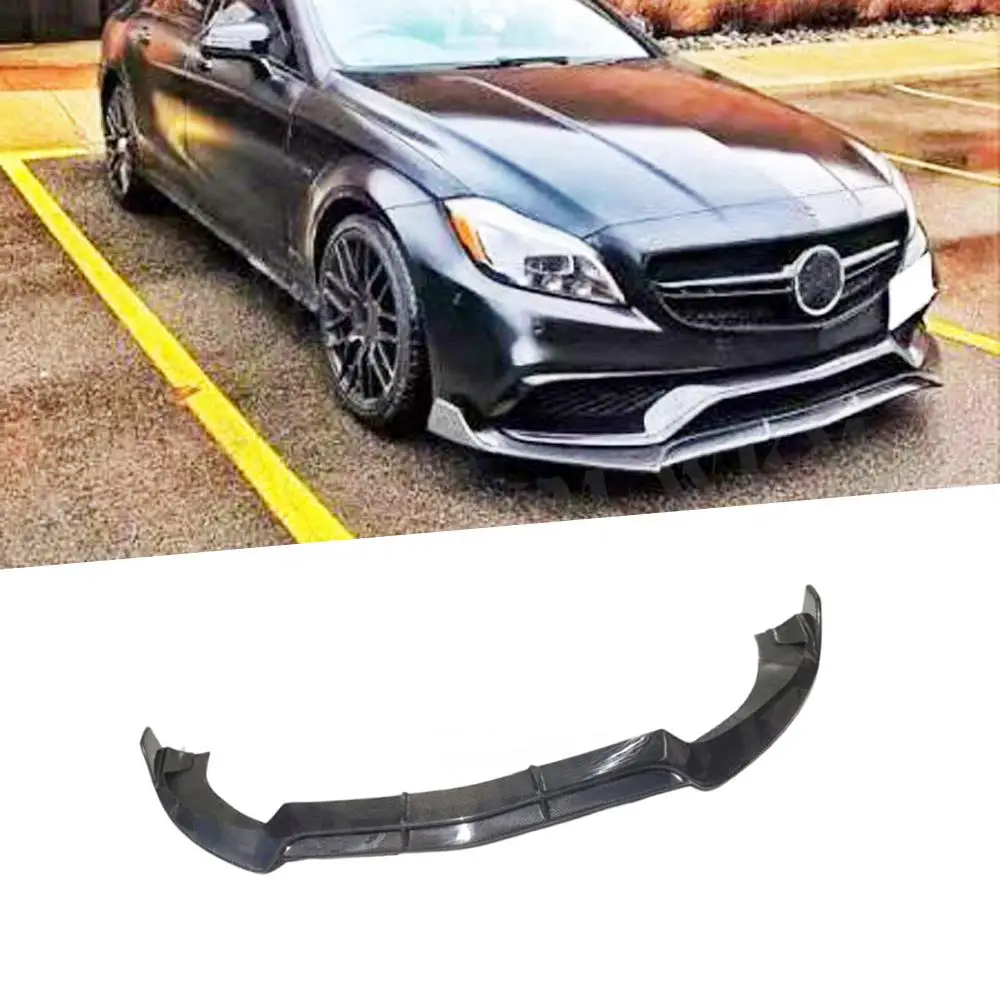 

Carbon Fiber Front Lip Spoiler for Mercedes-Benz W218 CLS63 AMG Sedan 4-Door 2015 - 2017 B Style Car Head Bumper Chin Guard