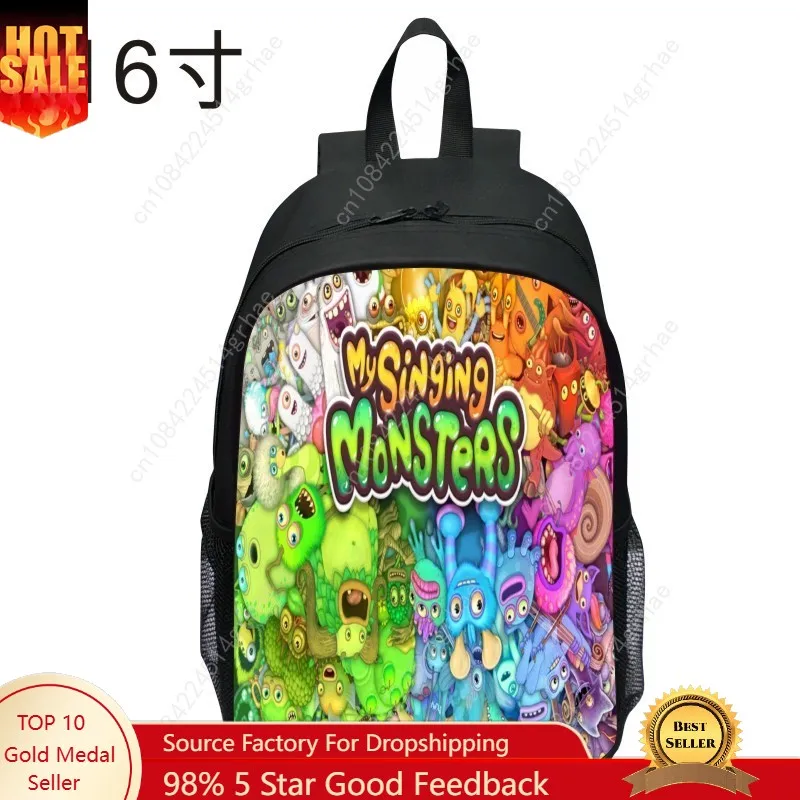 New Product Printed My Singing Monster Backpack Cartoon Backpack Primary School Grade
