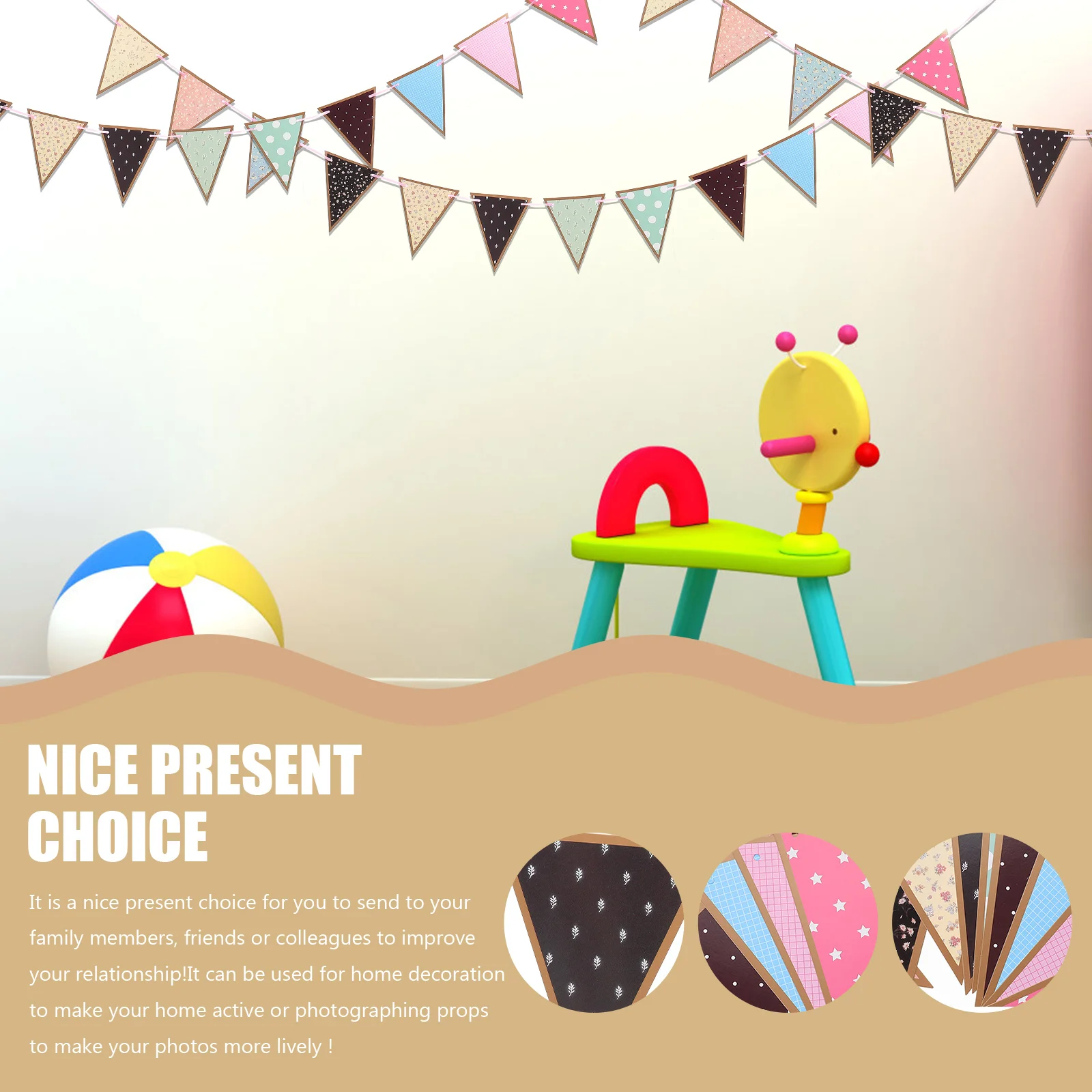 

10 Pcs Pennant Decoration Classroom Background Farmhouse Party Banner Colored Flags Triangle Colorful