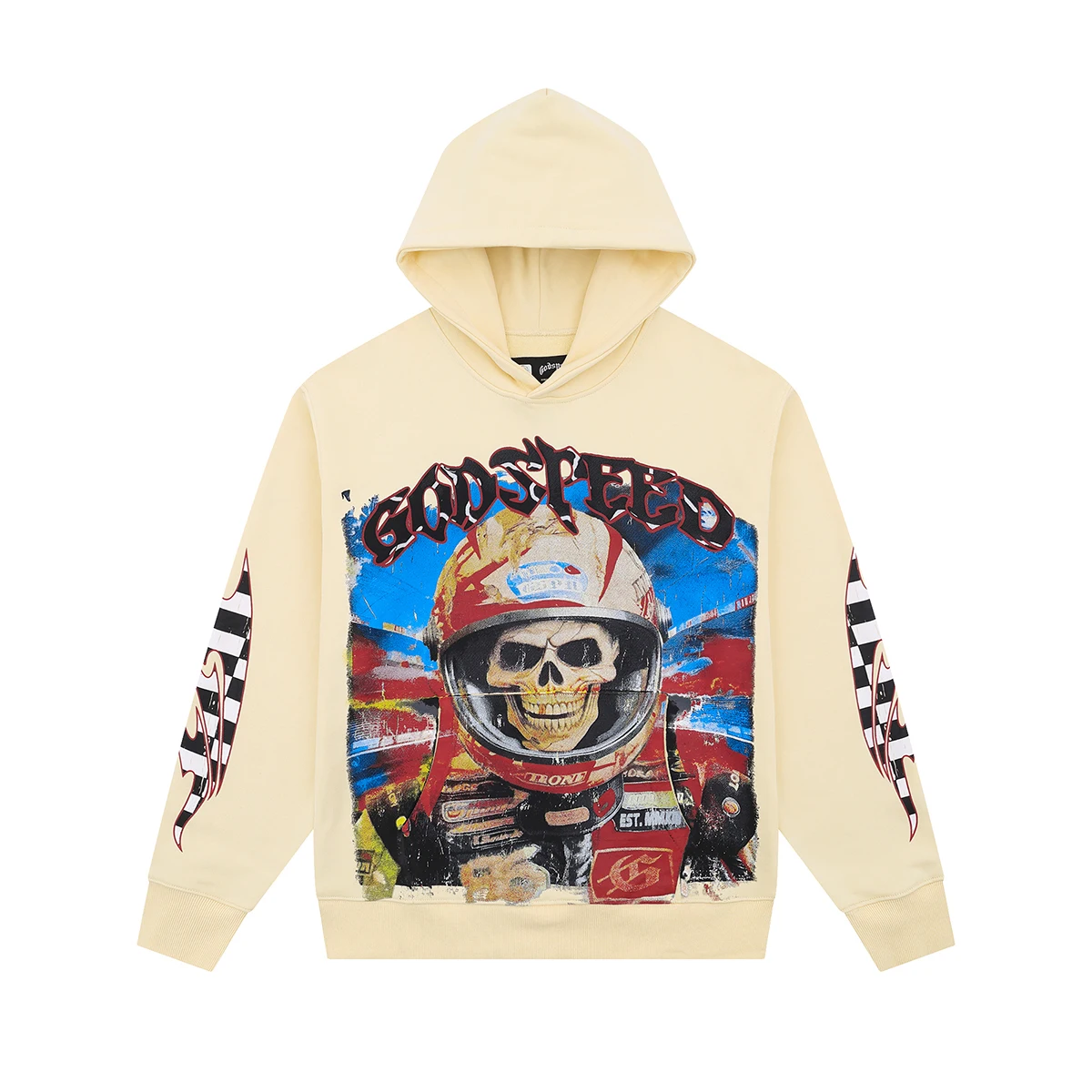 

Vintage Skull Head Big Letter Terry Pullover Mens Hooded Hoodies Autumn Front Pocket Loose Casual Sweatshirts Oversized Hoody