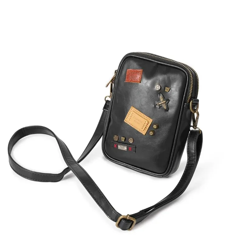 Mode Klinknagel Badge Heren Crossbody Tas Kleine Schoudertas Heren Schoudertas Sling Tas Heren Mobiele Telefoon Tas Handtassen