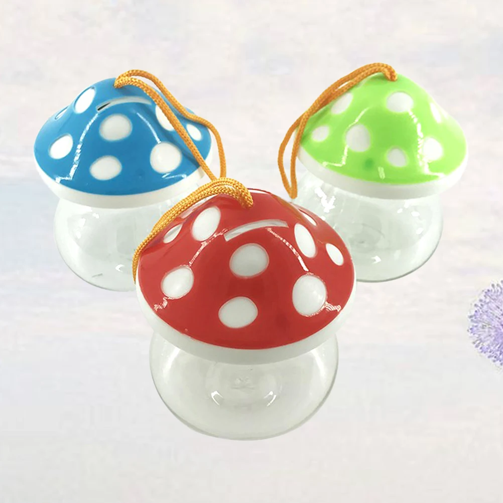 

3Pcs Convenient Mini Fish Bottle Mushroom Shape Transparent Plastic Fish Tank With Handle For Easy Cleaning