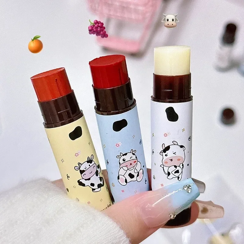 Zestaw balsamów do ust Baby Cow Moisture Tinted Lipstick Długotrwała nawilżająca odżywcza pomada do ust Czerwony odcień Błyszczyk Owocowa pielęgnacja ust