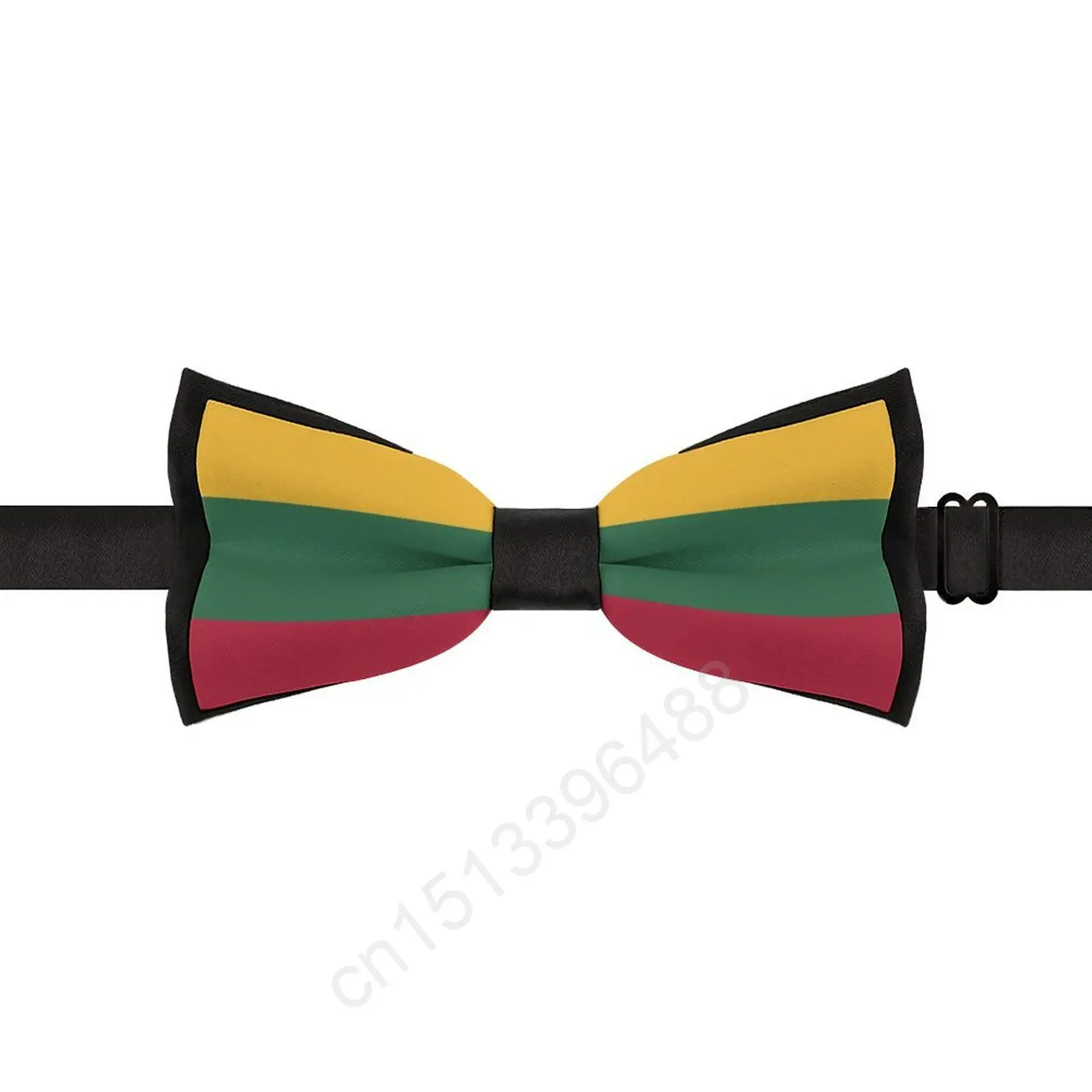 

2025 Polyester Lithuania Flag Bowtie for Men Fashion Casual Men's Bow Ties Cravat Neckwear For Wedding Party Suits Tie