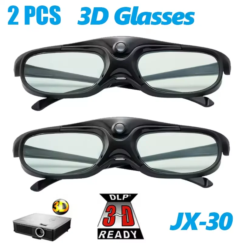 2PCS 3D Glasses Active Shutter 96-144HZ for BenQ Acer X118H P1502 X1123H H6517ABD H65108D Optoma JmGo XGIMI Projector Universal