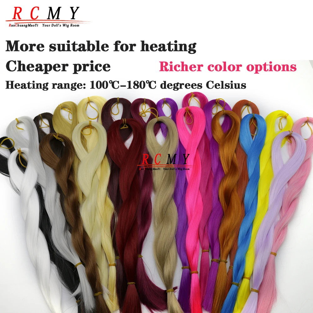 RCMY Soft Silk Doll Hair BJD/SD Blue Doll Wig Heat-resistant Synthetic Nylon Fiber 1/3 1/4 1/6 Doll Accessories