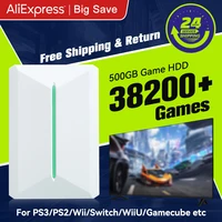 Consola de juegos Retrobat & Playnite, HDD para juegos de 500GB para PS3/PS2/Switch/Wii/WiiU para PC/portátil con más de 38200 juegos Retro/AAA/PC