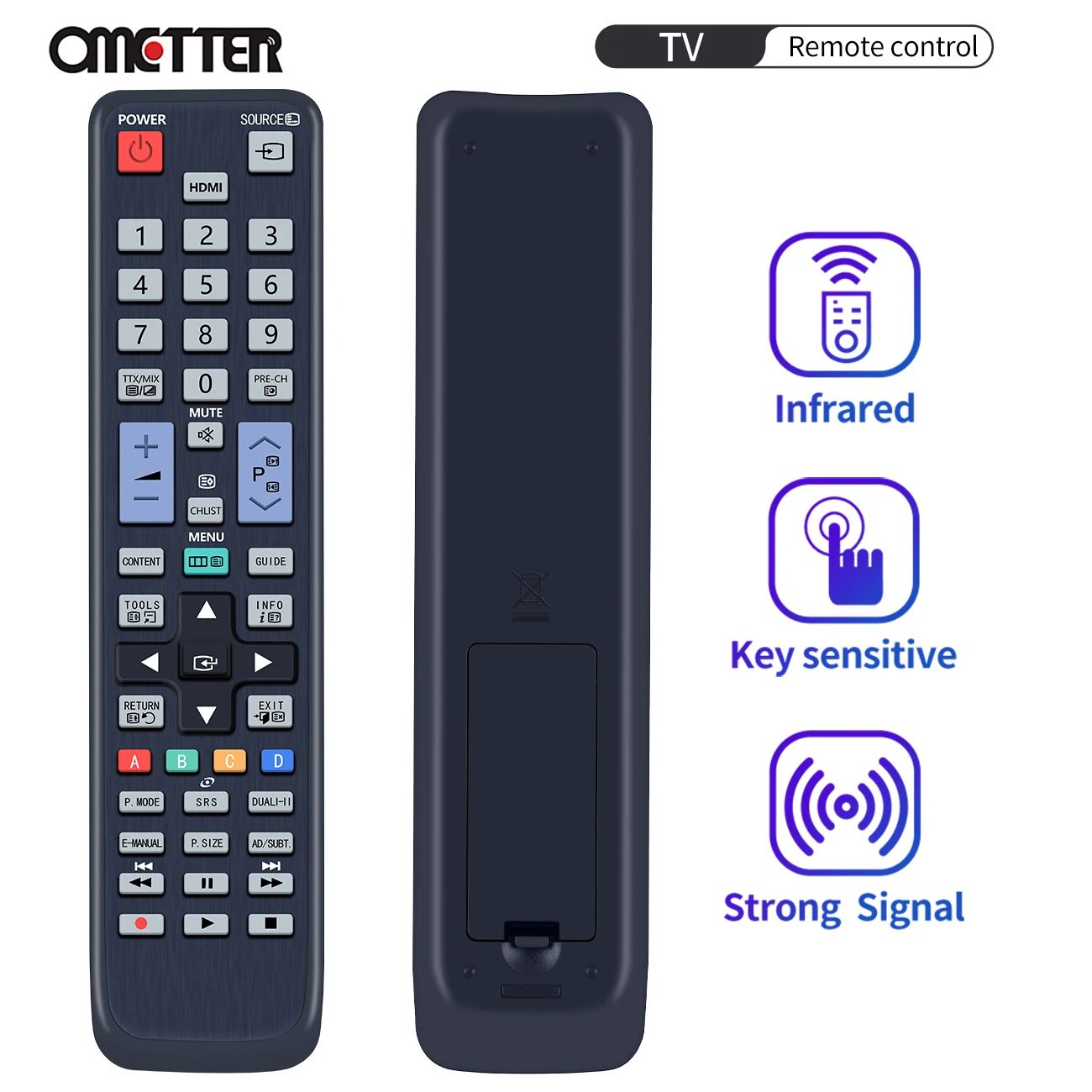 AA59-00465A Remote Control for Samsung TV UA22D5000NM UA40D5500RM UA32D4000NMXRD UA46D5000PM HE40A HE46A T22A350 T27A550