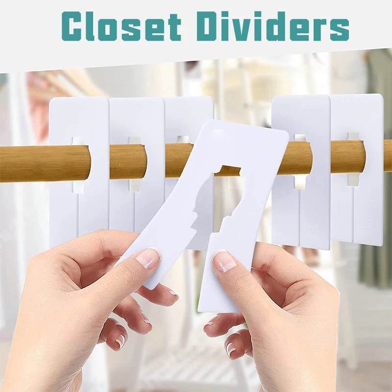 10 Pieces Rectangular Closet Dividers Clothes Organizers Clothing Rack Size Rack Dividers For Home