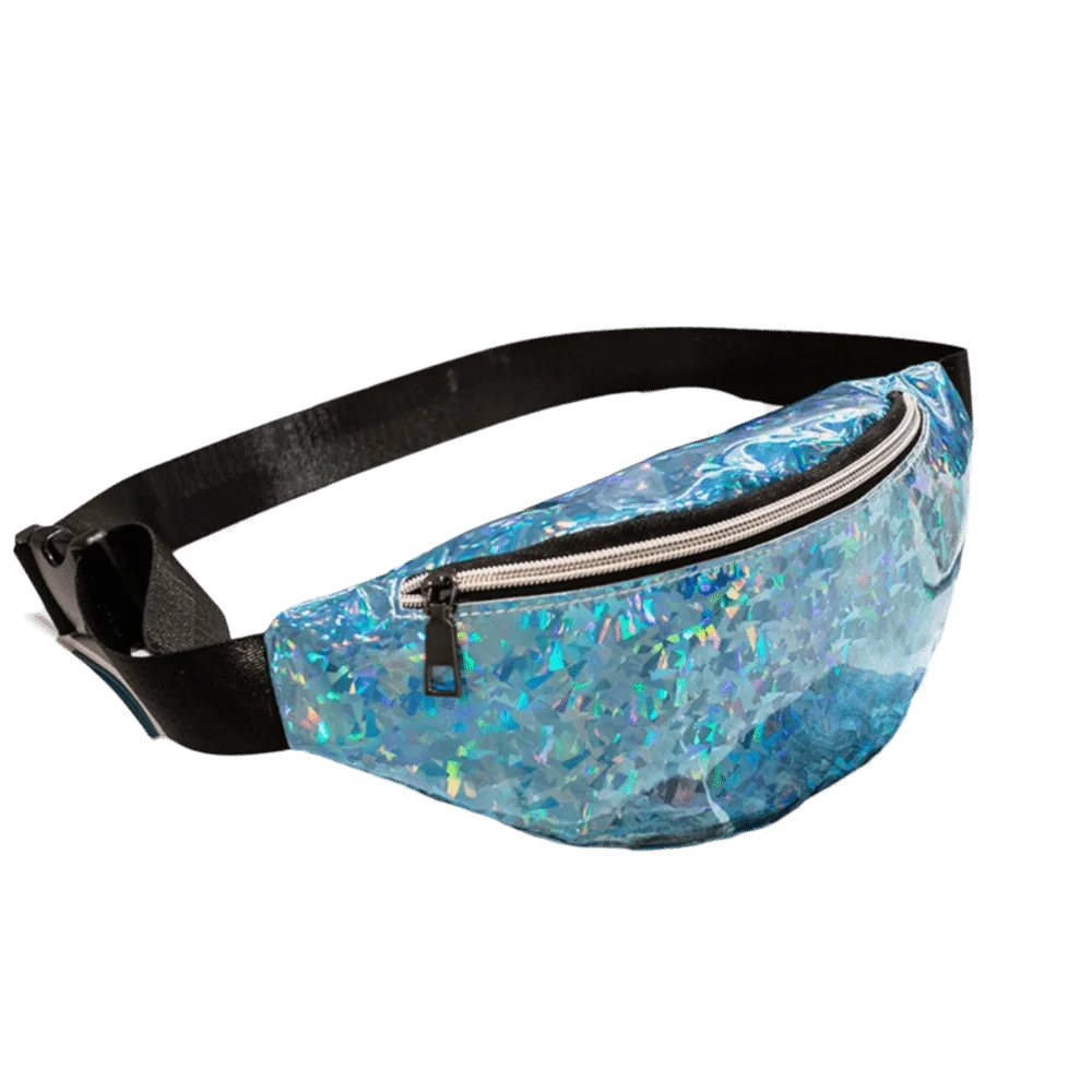 

Personalized Elegant Laser Fanny Pack Dazzling Colours Hip Holographic Belt Bag Nylon Large Capacity Sequins Waist Bag Summer