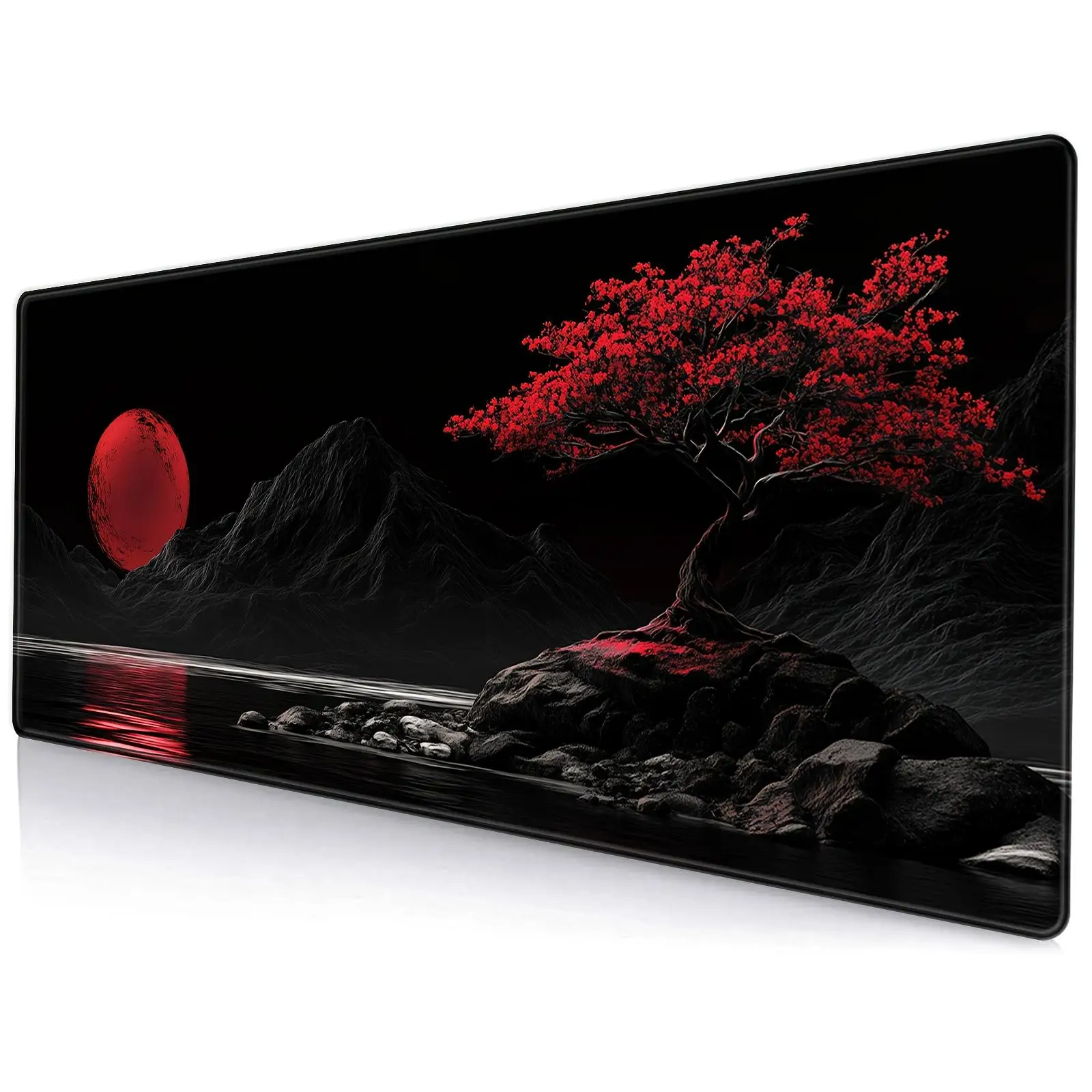 

Extra Large Red Moon Gaming Mouse Pad 900*400MM Office Table Mats XXL Rubber Anti-slip HD Gaming Keyboard Mousepad Long Desk Mat