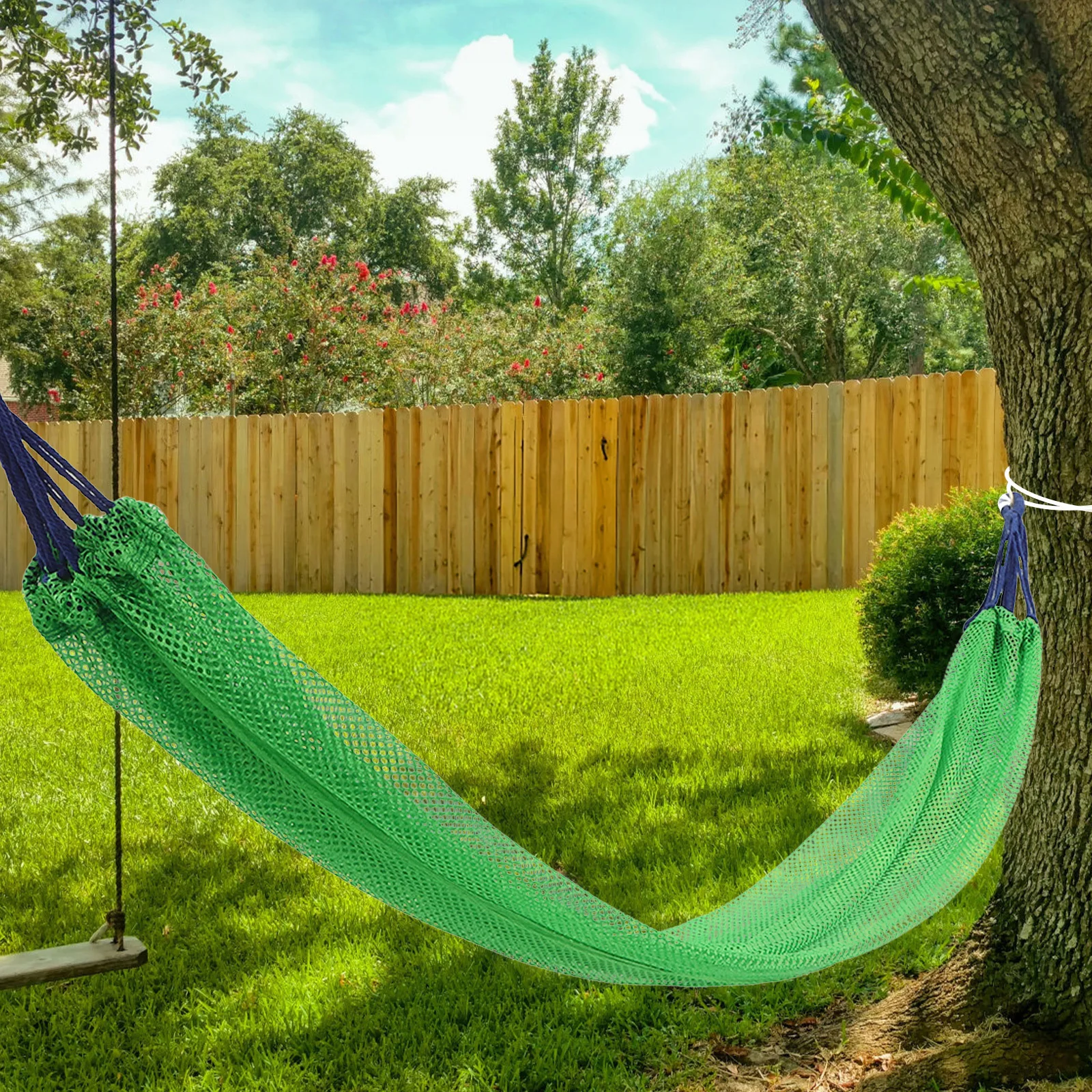 

1Set Ice Silk Outdoor Hammock Single Size Canvas Camping Mesh Portable Travel Swing Chair Hammocks for Sitting