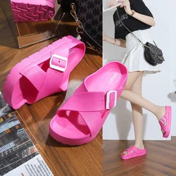 2023 New EVA Platform Slippers Summer Beach Eva Soft Sole Slide Sandals Leisure Comfortable Outdoor Women Shoes Flip Flops