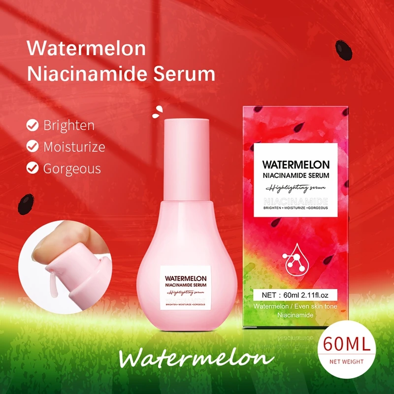 60ml Vitamin C Antioxidant Niacinamide Face Serum Beauty Health Brighten Even Skin Tone Watermelon Moisturizing Whitening Care