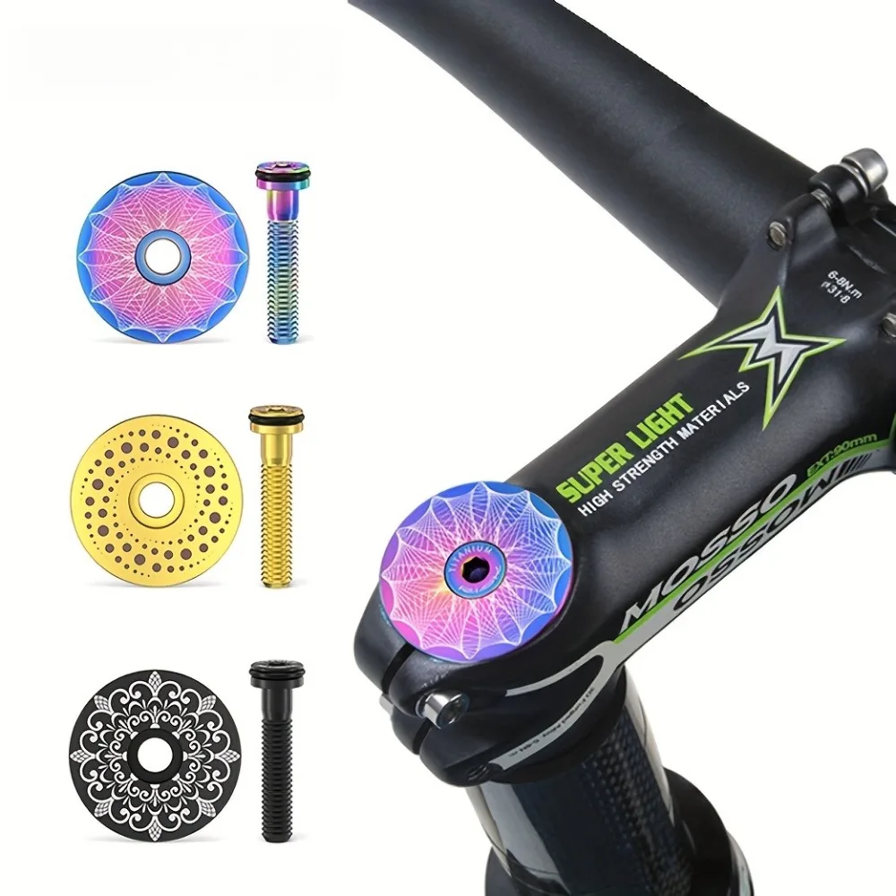 Titanium alloy bicycle stem bolts and headset caps,M6x30mm ultra-light hollow screws,aerodynamic design,compatible ROAD,MTB,BMX