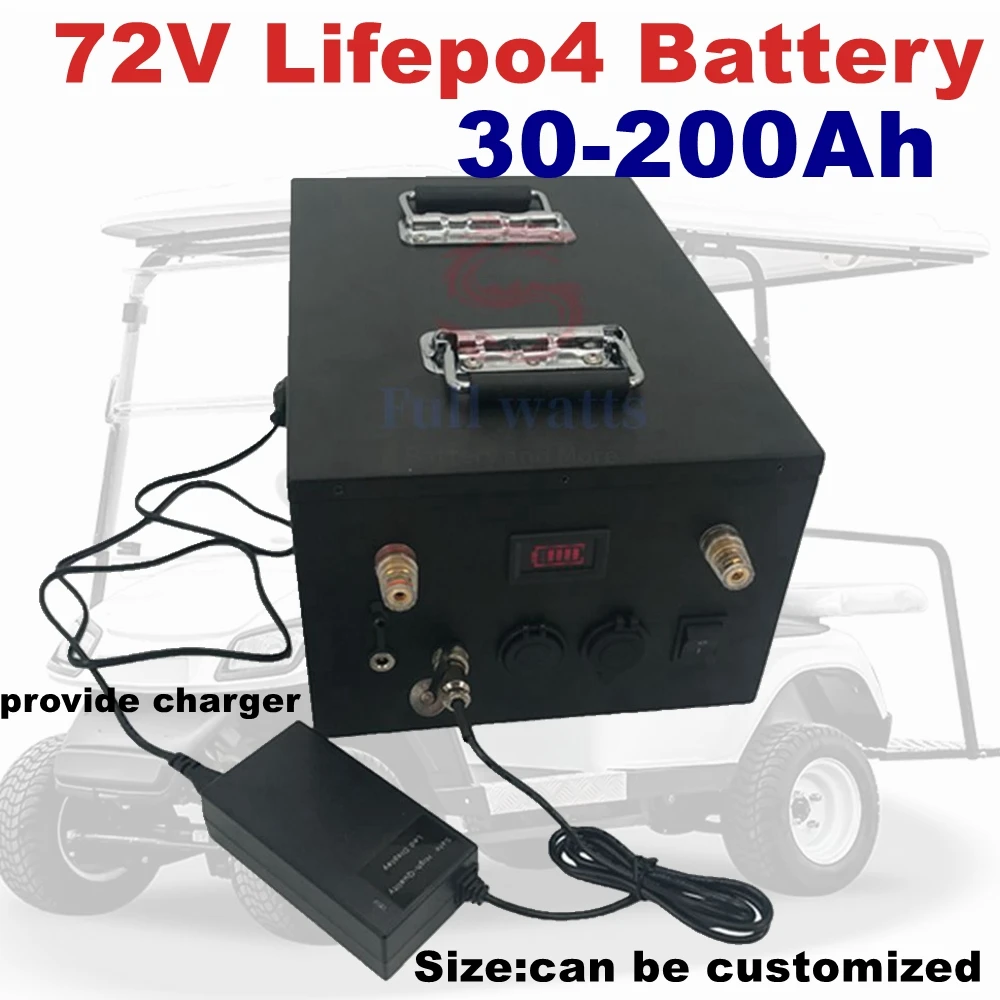 Lithium 72V 100AH 120AH 150AH 180AH 200AH 30AH-80AH Lifepo4 Battery 6000+ Cycle for 10kw 5kw 3kw Scooter Tricycle Motorcycle