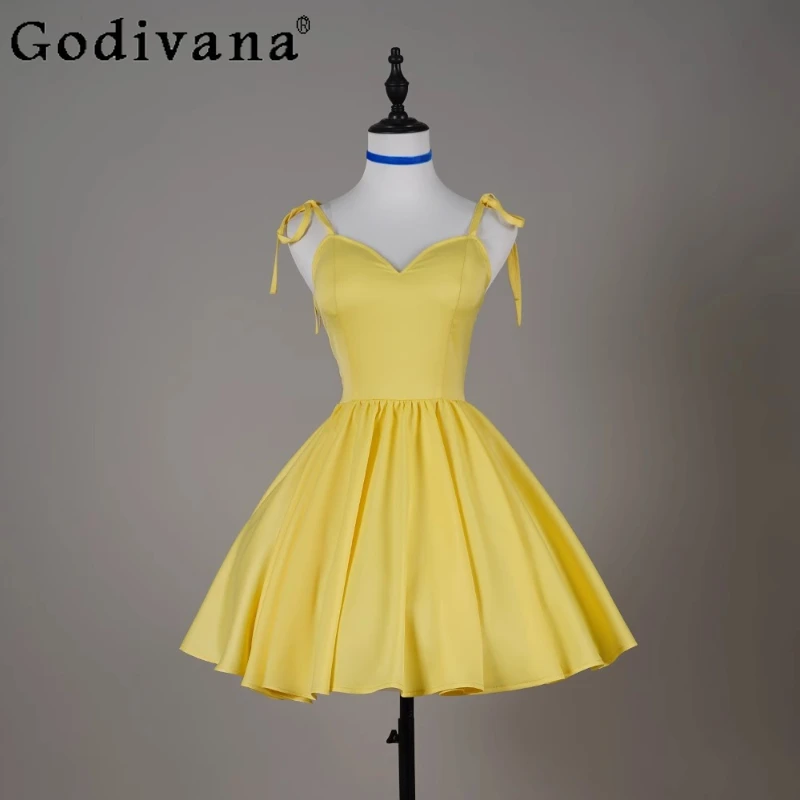 

Women's Summer New Yellow Sexy Dress Summer Game Anime Cos Costume Dress Female Sleeveless Halloween Cosplay Dress Set
