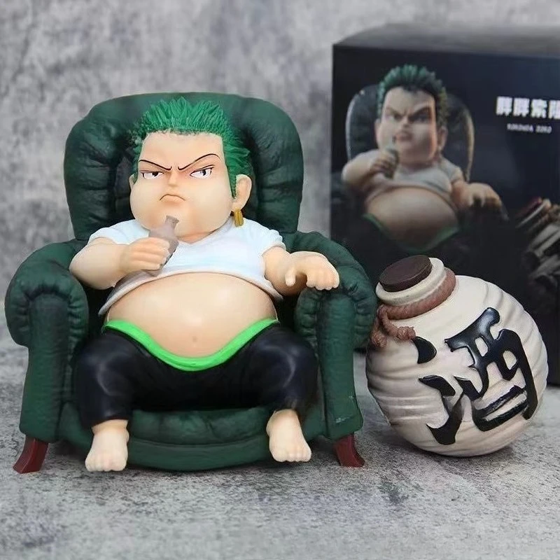 

В наличии 14,5 см Аниме ONE PIECE Фигурка Жирная Питьевая Ророноа Зоро ПВХ Модель Статуя Коллекционировать Настольный Декор Игрушки Детские Подарки