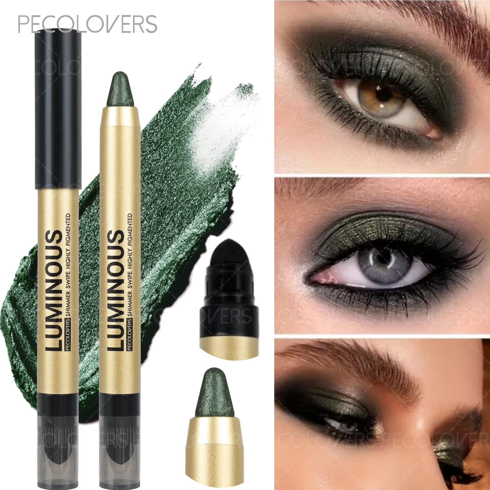 Pearlescent Green Color Highlighting Eyeshadow, Soft And Smooth Texture, Exclusive For Summer, Highlighting Eyeshadow