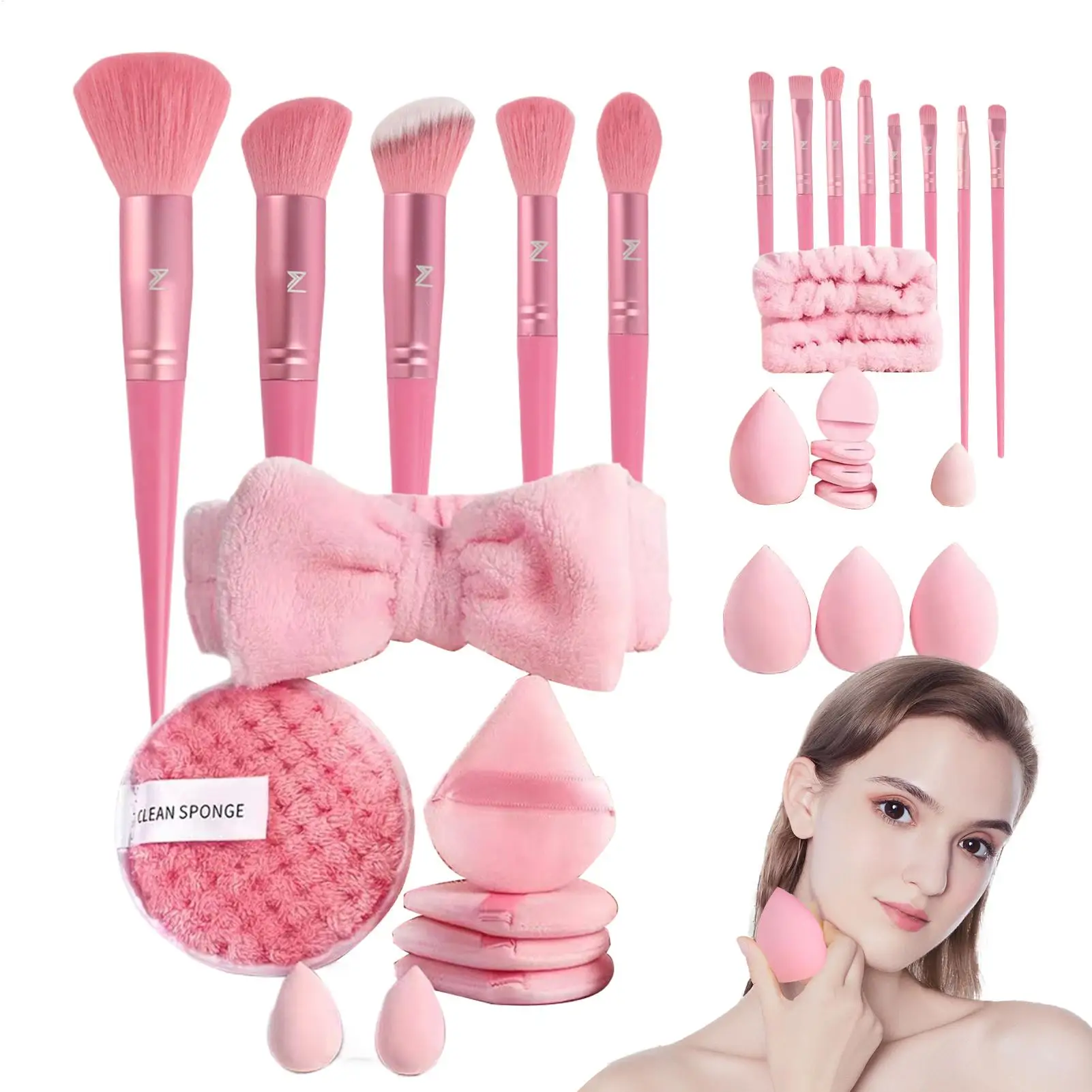 40 pièces poudre Blush fard à paupières pinceaux ensemble de pinceaux de maquillage poils souples accessoires cosmétiques outil de maquillage pour ombres à paupières correcteurs