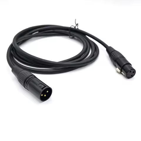 Gold Plated 3 Pin XLR DMX Cable Male to Female 3pin OFC Wire 1m 2m 3m 5m 10m 15m 20m 30m for Microphone Audio Stage Lighting