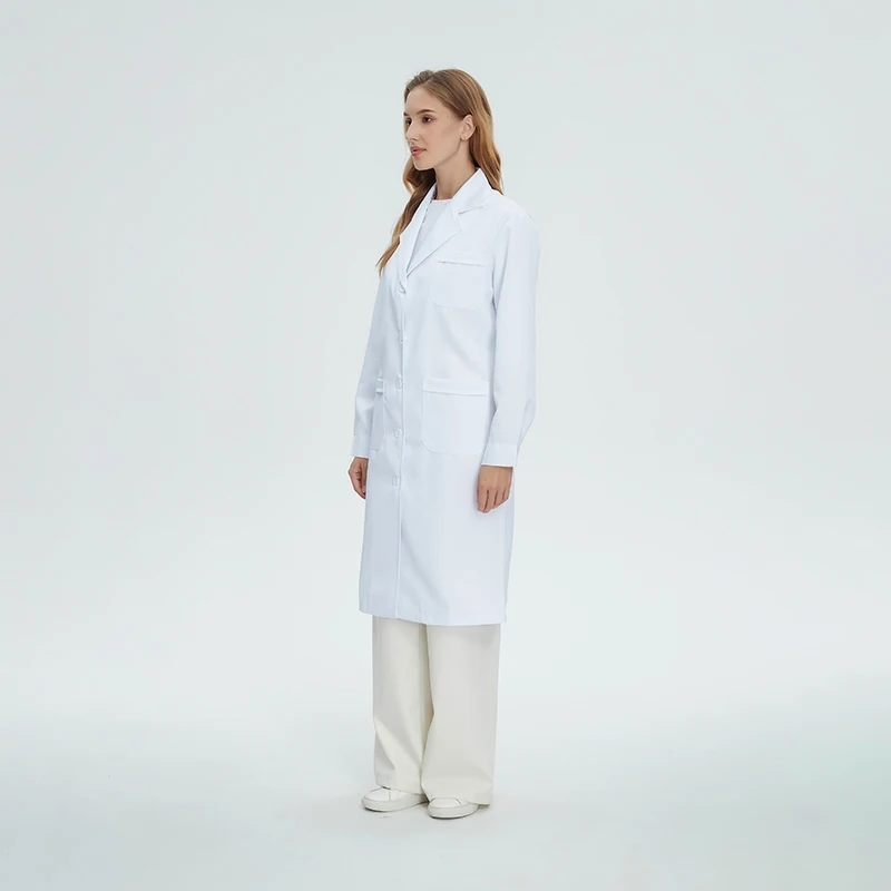 Doctor's Overalls Long Sleeve Coat With Adjustable Belt Professional Work Uniform Women's Clinic Beauty Salon Nursing Workwear