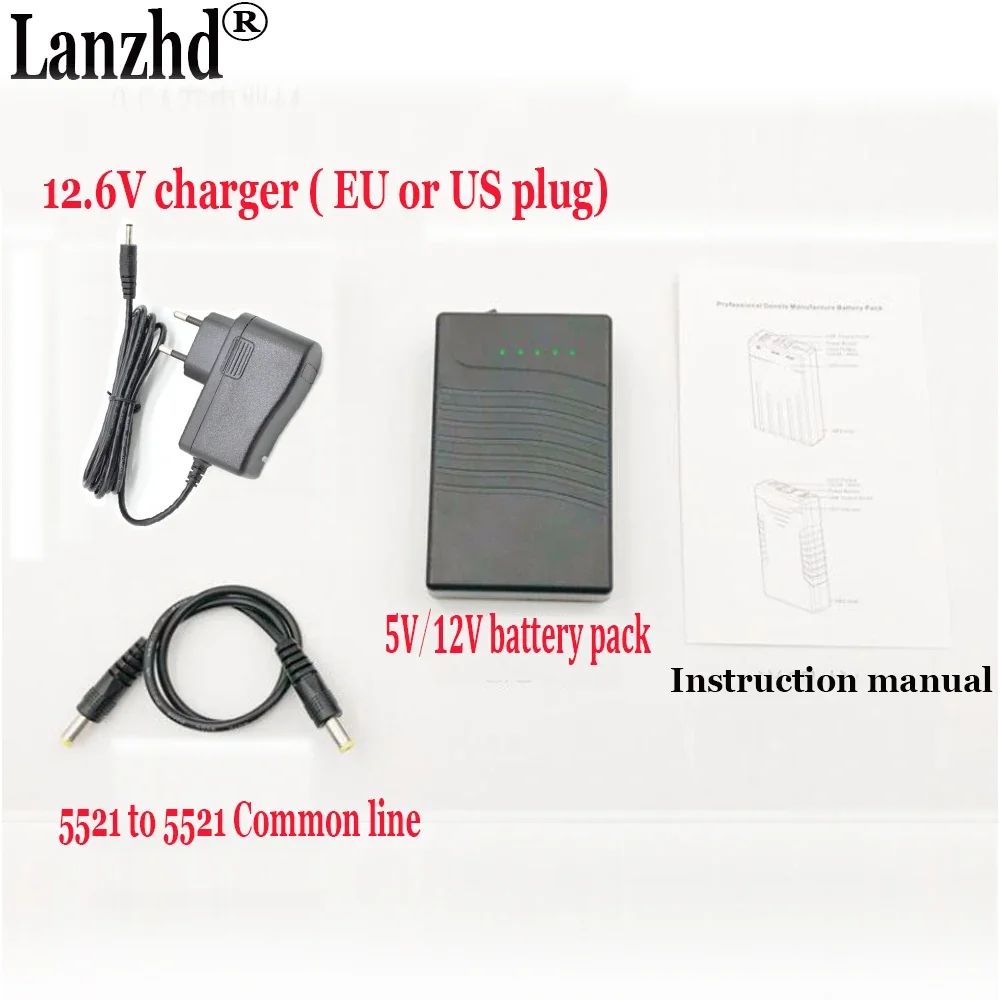 2024 NEW 5V 12v 18650 3400mAh Lithium Li ion Battery pack 3S1P DC 12V and USB 5V Mobile power With 5521 cable and charger