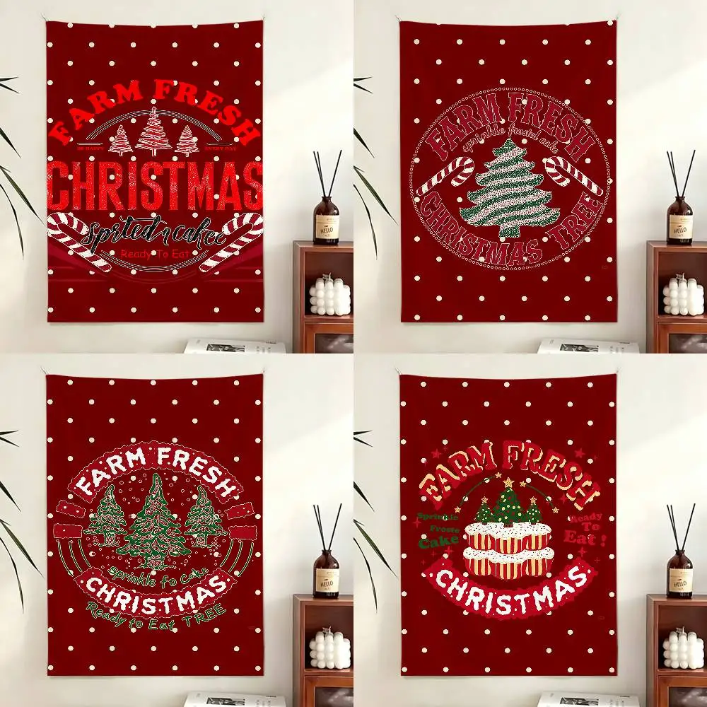 Vintage Christmas stamp Funny Flags for Bedrooms Home Decor Items Outdoor Decors Garage Decoration Flaga