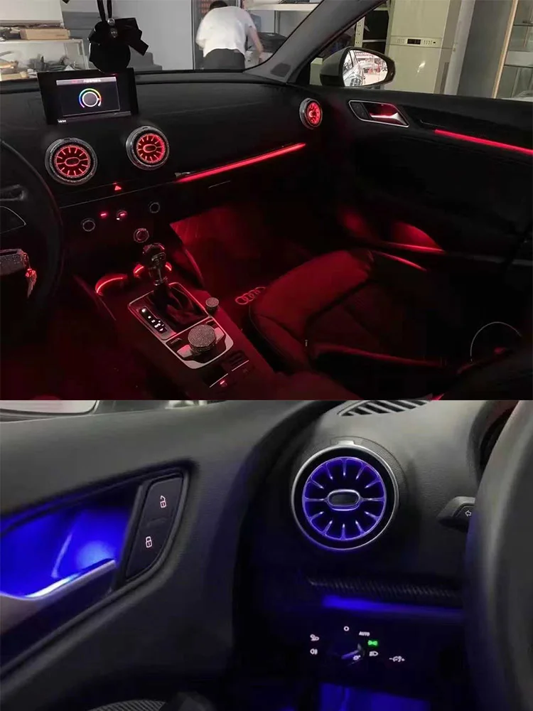 Applicable to Audi A3 A3L atmosphere light turbine luminous air outlet synchronous light LED luminous interior upgrade