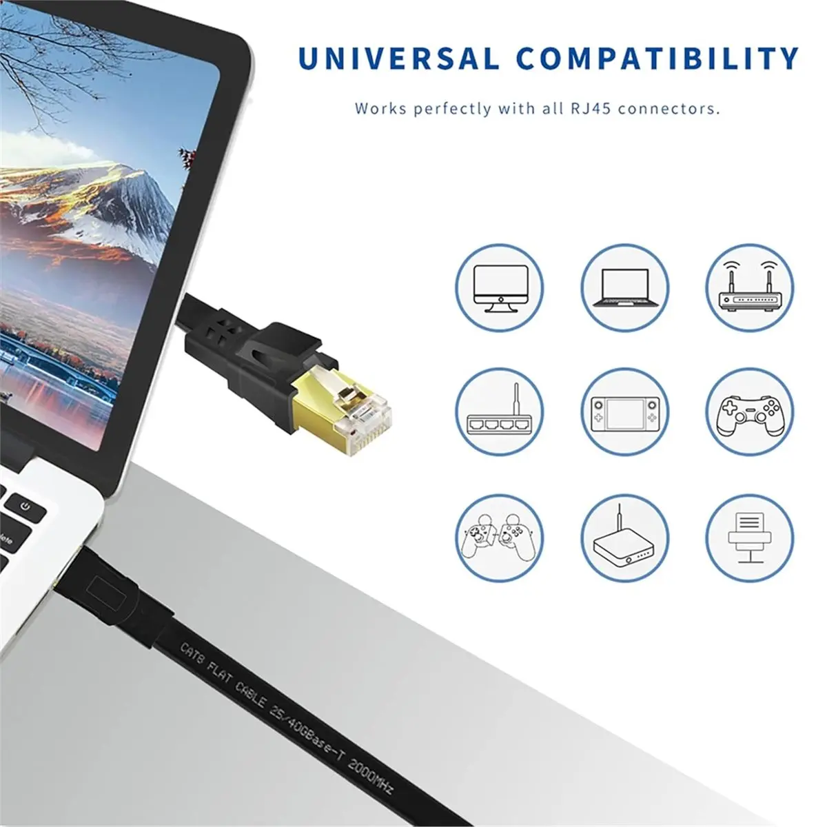 Y69A CAT8 Ethernet Cable,High Speed Heavy Duty Cat8 LAN Network Cable with Gold-Plated RJ45 Connector for Switch,for Xbox 10m