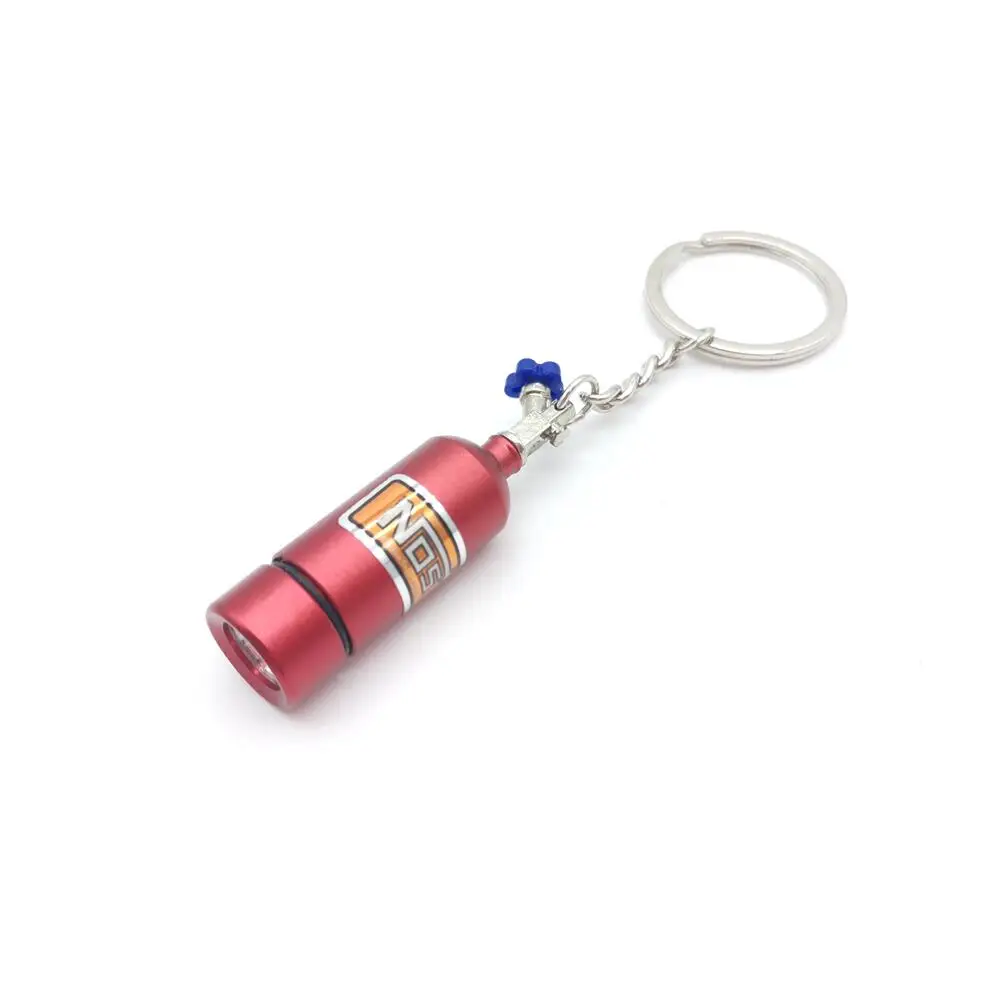 Red Series Car 6-Speed Gearbox Keychain NOS Bottle Wheel Hub Brake Disc Key Ring Car Refitting Metal Pendant Creative Key Chain