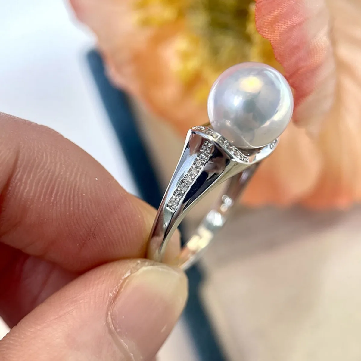 Women Brass 14K Gold Plated Luxury‑Classic Micro Pave CZ Ring Blank Setting Handmade Findings For Fashion‑Style DIY Pearl Ring