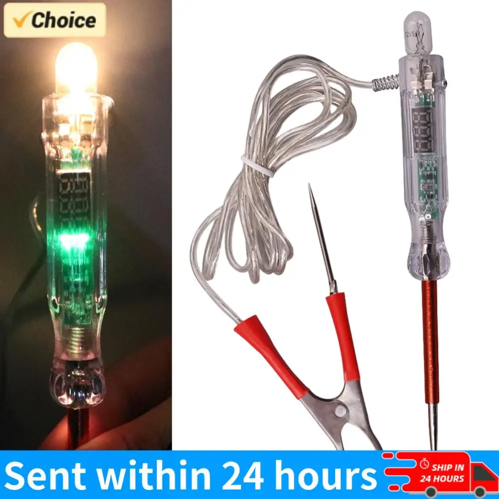 

Тестер-щуп 6В/12В/24В с двухцветной LED-подсветкой, индикаторная лампочка, инструмент для проверки электрических цепей, авторемонтный инструмент