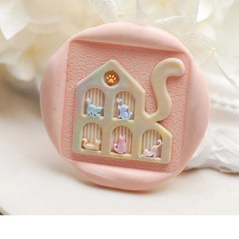 New Cute Cat Wax Seal Stamp Copper Head 3D Laser Relief Lovely Dog Brass Sealing Wax Stamp Toy For Scrapbook Wedding Invitation