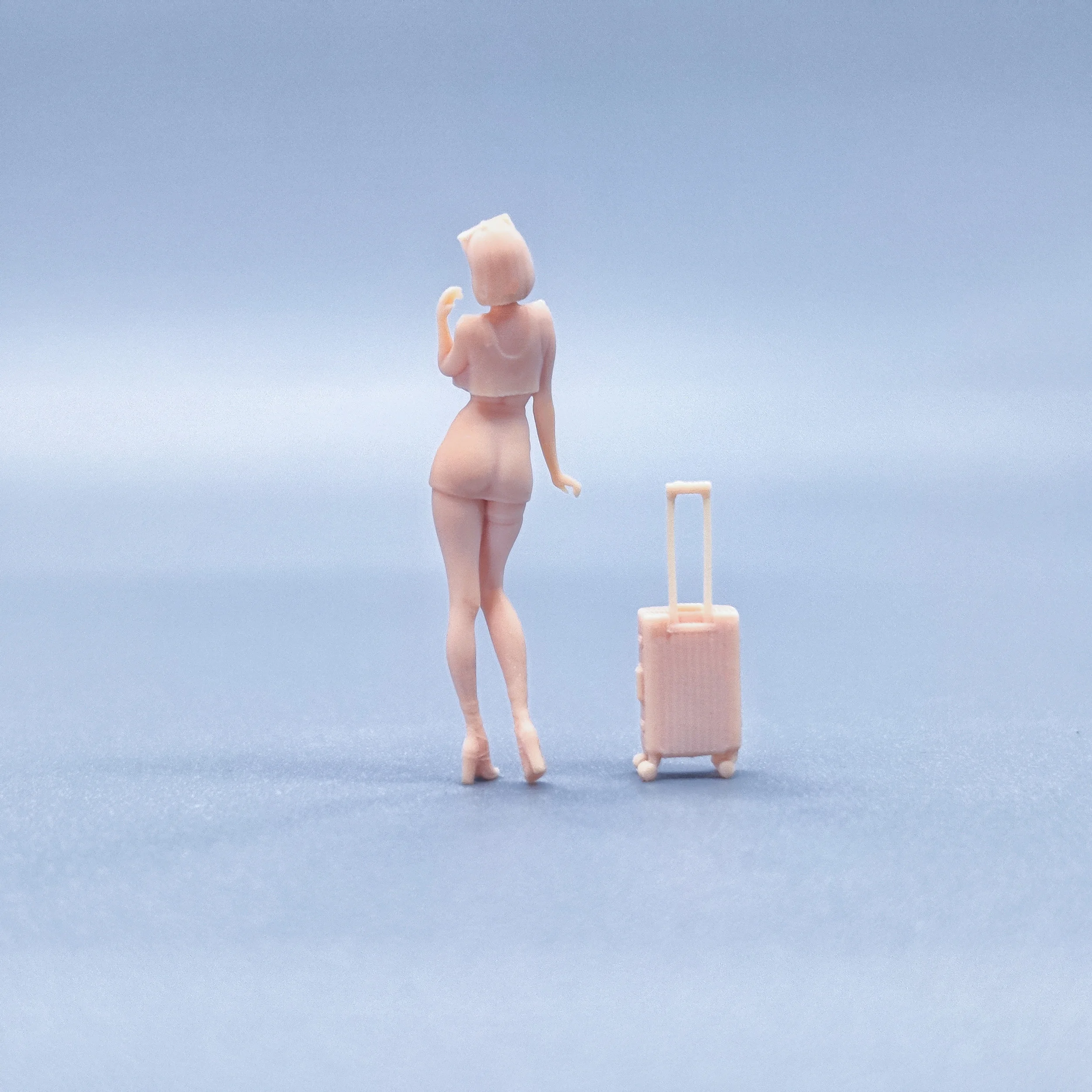 1/64 1/43 Figurines Scale Model Resin Coat Strap Luggage Female Uncolored Miniatures Diorama Hand-painted T924 T925