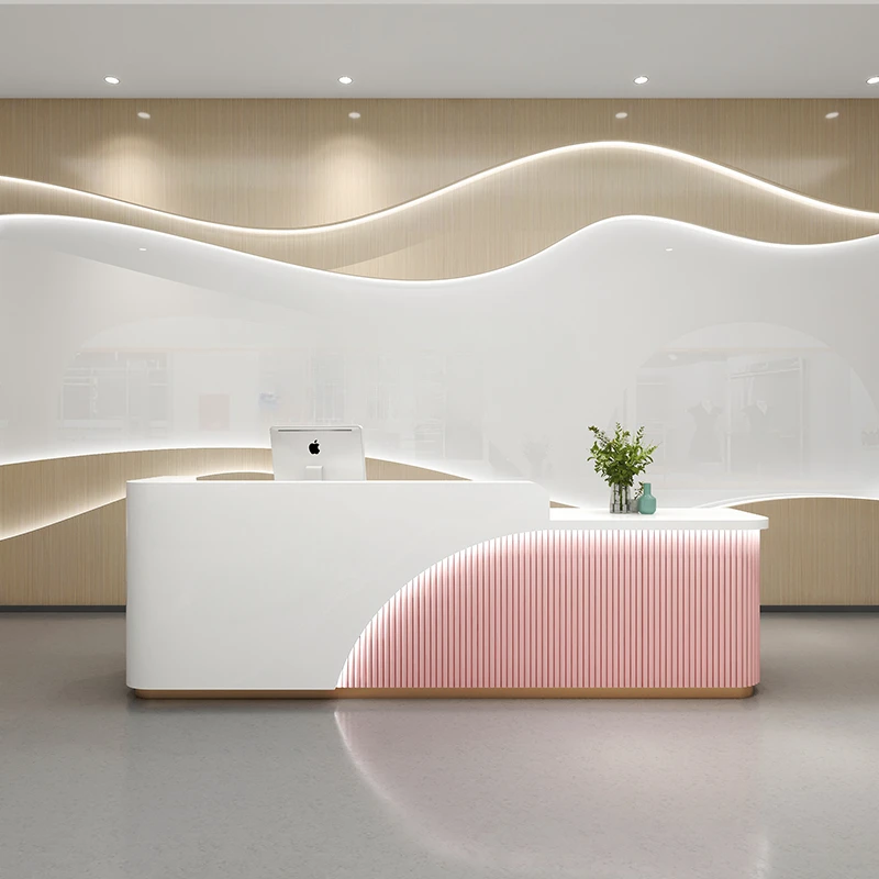 Office Gaming Reception Desk Standing Console Modern Desktop Reception Desk Workbench Scrivania Reseption Luxury Furniture