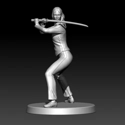 Kill Bill Resin Figure 1/24 Scale 75mm Assembly Model Kit Unassembled Dioramas Unpainted Statuettes Toys