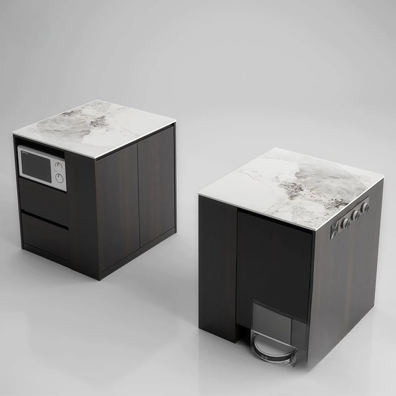 Slate open kitchen bar counter multi-functional retractable dining table inverted guide table simple