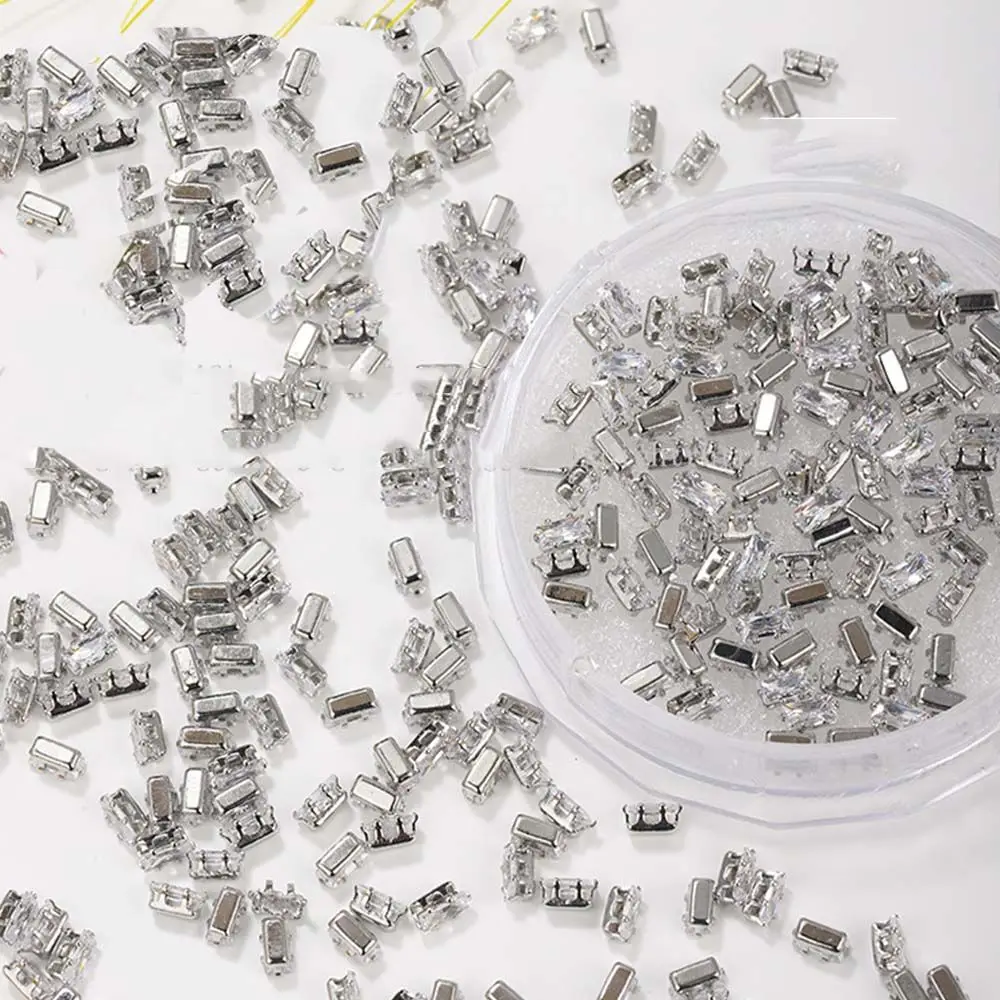 Luxury 3D Square Water Drop Manicure Zircon Crystal Nail Rhinestone Nail Art Charms Nail Jewelry Set Diamond Nail Decoration